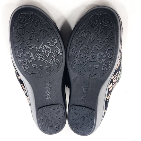 ALEGRIA Lauryn Metallic Floral Suede Slip On Shoes - Picture 10 of 10